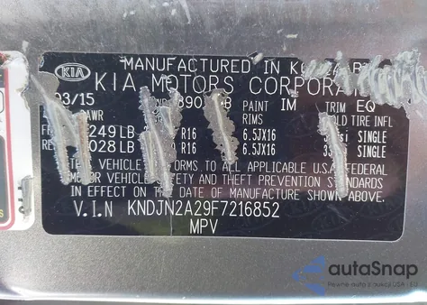2015 Kia Soul from USA, damaged, VIN KNDJN2A29F7216852